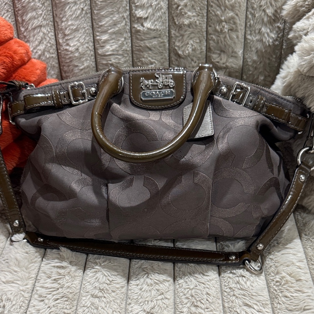 Coach Dark Brown Signature Satchel